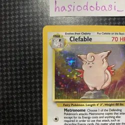 Pokemon Clefable 1/64 ERROR NO SYMBOL Holo Rare Card LP Condition - Image 2