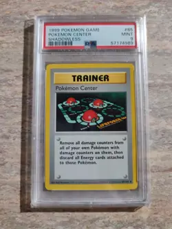 Pokemon Center 1999 Base Set Shadowless Trainer Card 85/102 Uncommon PSA 9 - Image 1