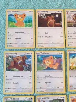 TEDDIURSA, URSARING, & URSALUNA BUNDLE OF POKEMON CARDS - Image 2
