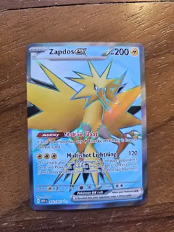 2023 Pokemon 151 Card ZAPDOS EX Full Art Foil Holo Ultra Rare 192/165 - Image 1