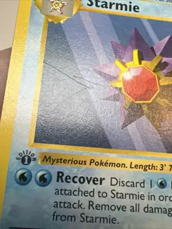 MP Starmie Shadowless 1st Edition 64/102 Base Set AUTHENTIC Pokemon Card - Image 2