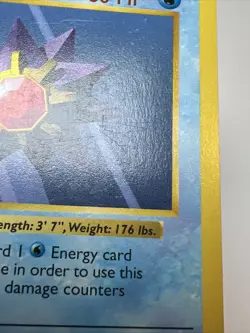 MP Starmie Shadowless 1st Edition 64/102 Base Set AUTHENTIC Pokemon Card - Image 3