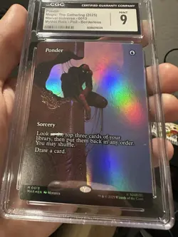 Ponder, Borderless Mythic Foil MAR Marvel Spider-Man, Magic, MTG CGC 9 Mint 🔥 - Image 2