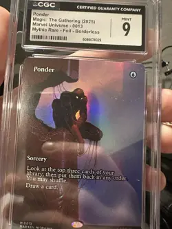 Ponder, Borderless Mythic Foil MAR Marvel Spider-Man, Magic, MTG CGC 9 Mint 🔥 - Image 4