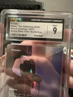 Ponder, Borderless Mythic Foil MAR Marvel Spider-Man, Magic, MTG CGC 9 Mint 🔥 - Image 5