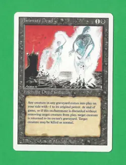 1994 Magic the Gathering - Animate Dead - Enchant Dead Creature - Revised MTG - Image 1