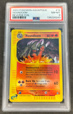 2003 Pokemon Houndoom Reverse Holo Foil Aquapolis 14/147 PSA 8 Fresh Grade - Image 1