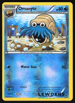 Omanyte - 17/124 - Uncommon Reverse Holo - Fates Collide - Pokemon Card OC - Image 1