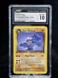 Dark Machamp #27 Non-Holo 1st Edition Team Rocket 2000 Pokemon CGC 10 💪🏼 - Image 1
