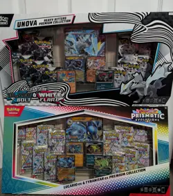 POKEMON PRISMATIC EVOLUTIONS LUCARIO + Heavy Hitters Black/W PREMIUM COLLECTION - Image 1