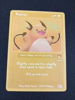 Pokepu Rahichu (Raichu) 2025 Cool Club Collection Mick Junco Pokemon Fan Art - Image 1