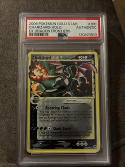 2006 POKEMON EX DRAGON FRONTIERS GOLD STAR #100 CHARIZARD-HOLO PSA AUTHENTIC - Image 1