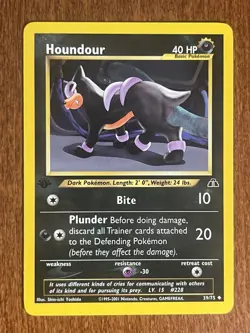 [LP+] 2001 Pokemon Neo Discovery Houndour 1st Edition #39/75 Uncommon - Image 1