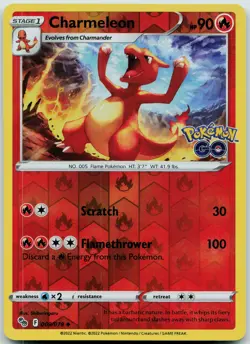 Charmeleon #009/078 Uncommon,Reverse Holo Pokemon GO - NM - Image 1