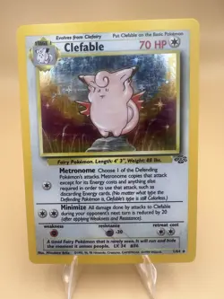 Vintage Pokemon Jungle Clefable Holo 1/64 1999 Wizards Unlimited MP - Image 1