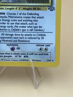 Vintage Pokemon Jungle Clefable Holo 1/64 1999 Wizards Unlimited MP - Image 5