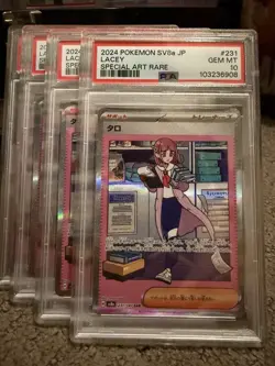 Pokemon TCG Trainer Lacey Prismatic Evolutions 231/187 4 PSA 10 Slabs - Image 5