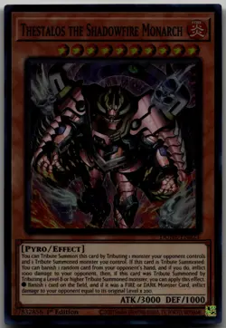 Thestalos the Shadowfire Monarch Super Rare Duelist Nexus DUNE-EN023 LP - Image 1