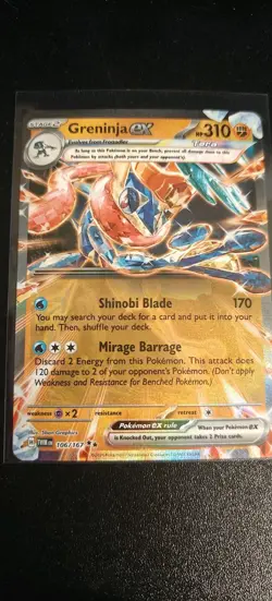 Pokemon TCG Greninja EX Holo Card Twilight Masquerade 106/167 Sv06 - Image 2