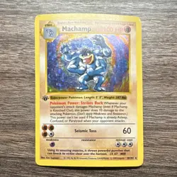 Machamp Base Set 1st Edition Holo Rare Pokemon Card No.8/102 HP100 - Image 1