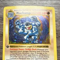Machamp Base Set 1st Edition Holo Rare Pokemon Card No.8/102 HP100 - Image 2