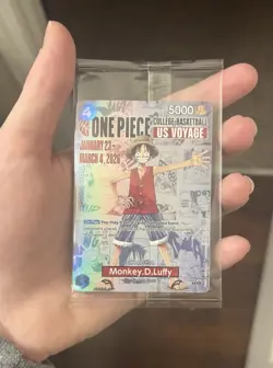 Bandai Namco Monkey.D.Luffy P-055 One Piece College US Voyage Promo Holi Card - Image 1