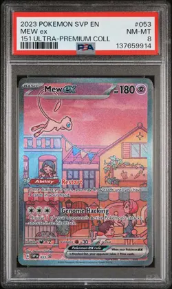 2023 POKEMON SVP EN-SV BLACK STAR PROMO 151 ULTRA-PREM COLL #053 MEW EX PSA 8 - Image 1