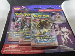 Pokemon XY Breakthrough Blister 3 Pack With Mewtwo Pin Sealed 2015 - Image 1