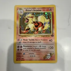Pokemon Blaine's Arcanine Gym Challenge 1/132 90 HP Holo Rare English - Image 1
