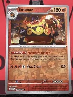 Emboar 013/086 Sv: White Flare Reverse Holo Rare Pokemon TCG 2025 NM - Image 3