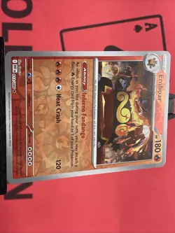 Emboar 013/086 Sv: White Flare Reverse Holo Rare Pokemon TCG 2025 NM - Image 4