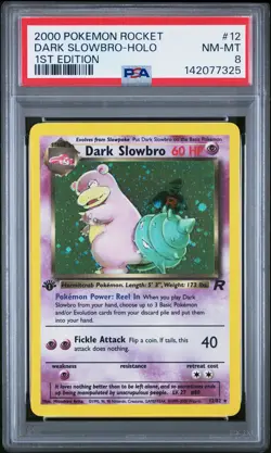 2000 POKEMON ROCKET 1ST ED #12 DARK SLOWBRO-HOLO PSA 8 - Image 1
