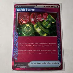 Pokemon Ace Spec Unfair Stamp Holo Trainer-Item Sv06 Twilight Masquerade 165/167 - Image 1