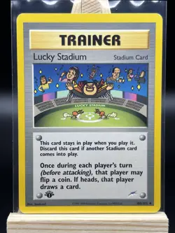Lucky Stadium 100/105 Neo Destiny 1st Edition Uncommon Pokemon TCG Vintage - Image 1