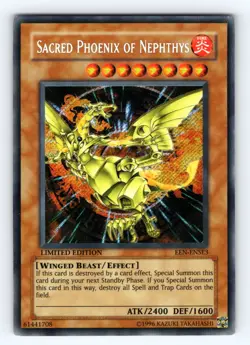 Yugioh Sacred Phoenix of Nephthys EEN-ENSE3 Limited Ed Secret Rare - VLP-NM 💎 - Image 1