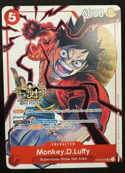 Monkey.D.Luffy P Leader Sabo OP09-027 Portgas.D.Ace OP07-053 3rd Anniversary NM - Image 1
