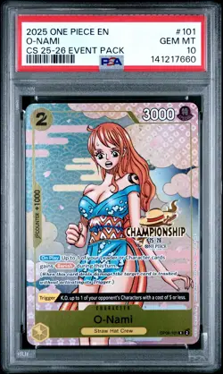 2025 ONE PIECE CHAMP 2025-26 EVENT PACK #101 O-NAMI PSA 10 - Image 1