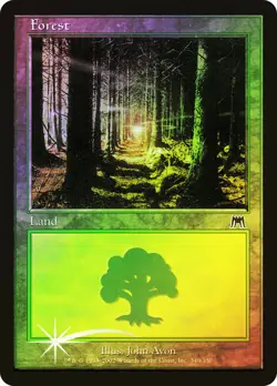 MTG magic cards 1x Forest (349) - Foil Onslaught Light Play, English - Image 1