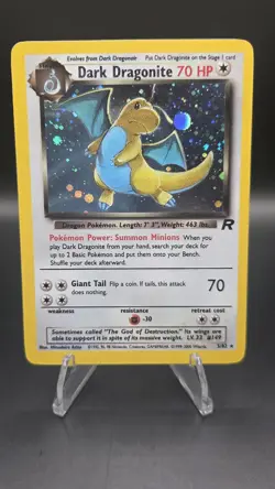 Dark Dragonite 5/82 — LP/MP — Team Rocket — Holo Rare Vintage Pokemon Card WoTC - Image 1