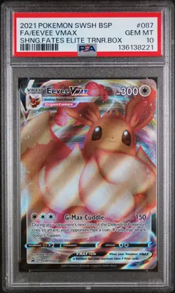 Pokemon Eevee VMAX TCG Shining Fates Black Star Promo Card SWSH087 PSA 10 Gem MT - Image 1
