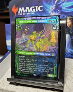 MTG Teenage Mutant Ninja Turtles Mikey & Don, Party Planners, NM, Showcase, Foil - Image 2
