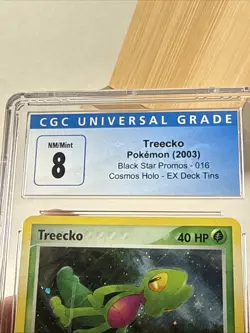 Pokemon Treecko Black Start Promo Cosmos Holo 016 CGC 8 NM - Image 4