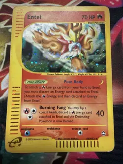 Pokemon Entei H8/H32 Aquapolis Holo Rare Moderately Played - Image 1