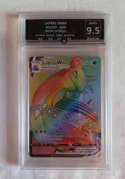 Rainbow Lapras VMAX 203/202 Sword & Shield Pokemon GetGraded 9.5 MINT+ - Image 1