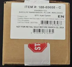 Temporal Forces Iron Leaves Pokemon Center Exclusive Elite Trainer Box Case New - Image 1