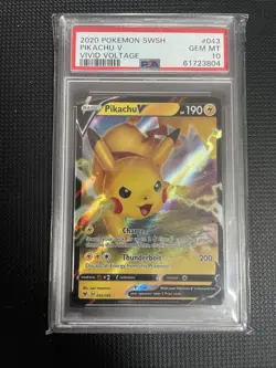 Pokemon TCG Pikachu V Vivid Voltage 043/185 Holo Ultra Rare PSA 10 Gem Mint - Image 1