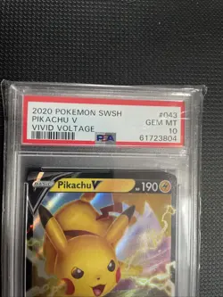 Pokemon TCG Pikachu V Vivid Voltage 043/185 Holo Ultra Rare PSA 10 Gem Mint - Image 2