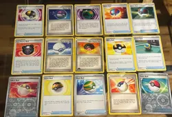 15x Various Pokeball Lot Masterball, Team Aqua Ball, Great Ball Pokemon TCG - Image 1