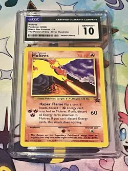 CGC 10 Moltres 21 Black Star Promo - Aoki Error - Pokemon TCG - Image 1