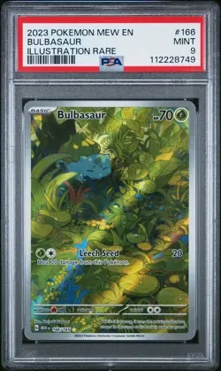 2023 POKEMON MEW EN-151 ILLUSTRATION RARE #166 BULBASAUR PSA 9 - Image 1